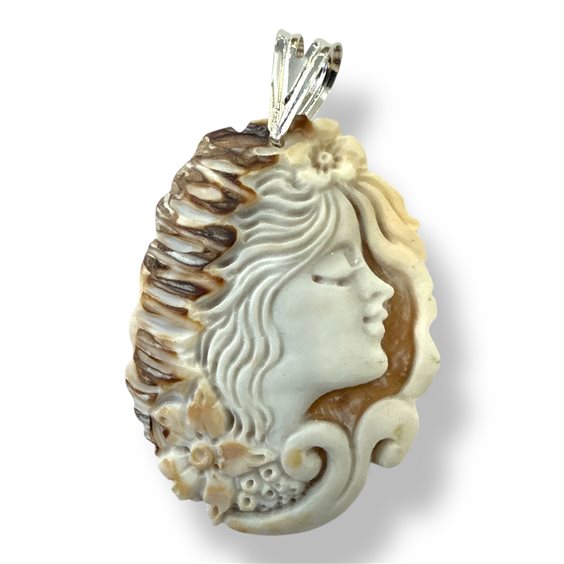 Pendant Mandile 1922 Woman Cammei  in Silver Conchiglia 2MCICM171 - 2MCICM171